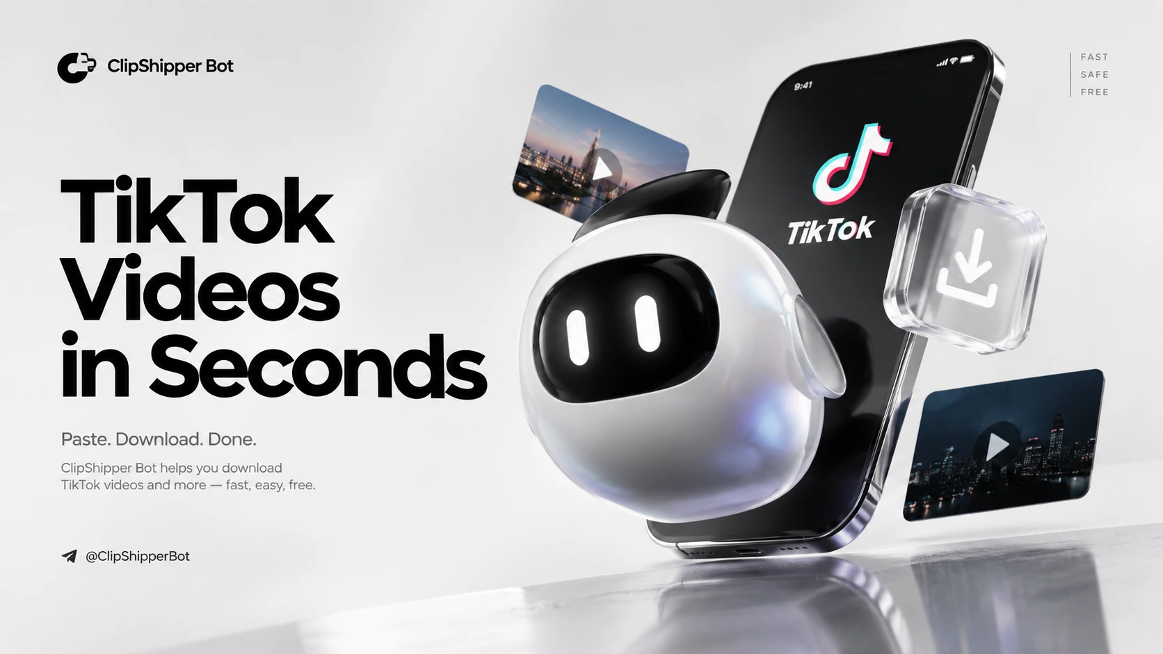 ClipShipper Bot - TikTok Videos in Seconds
